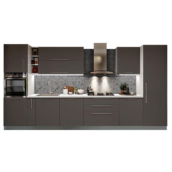 Set Bucatarie CHARM 01 410cm - Fronturi: PAL Gri cobalt - Blat: Andromeda