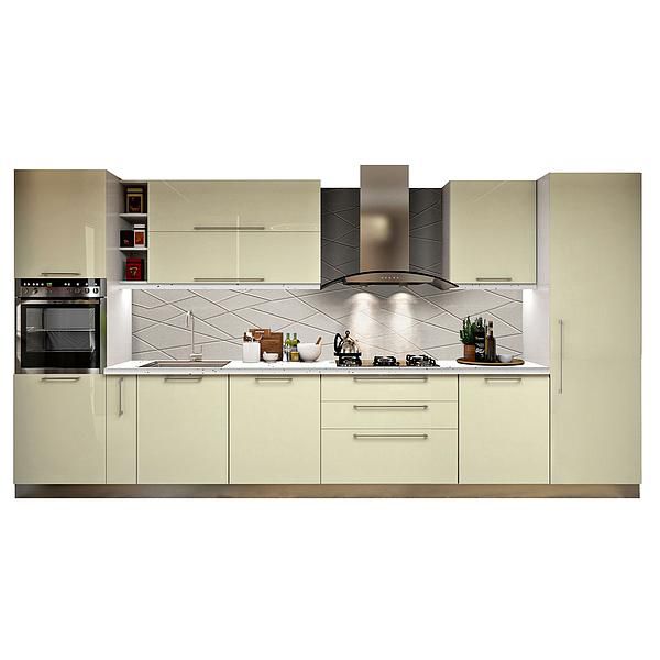 Set Bucatarie CHARM 01 410cm - Fronturi: MDF Lucios Crem - Blat: Andromeda