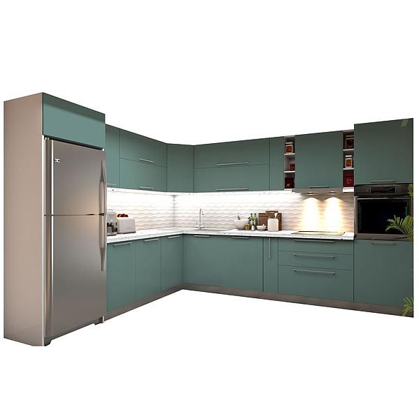 Set Bucatarie CHARM 02 colt 352x257cm - Fronturi: PAL Amurg - Blat: Andromeda