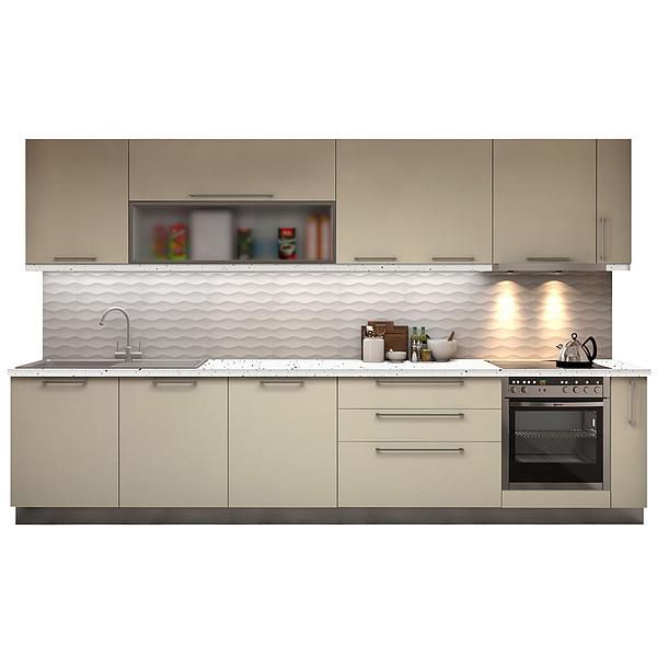 Set Bucatarie CHARM 03 350cm - Fronturi: PAL Migdala 1 - Blat: Andromeda