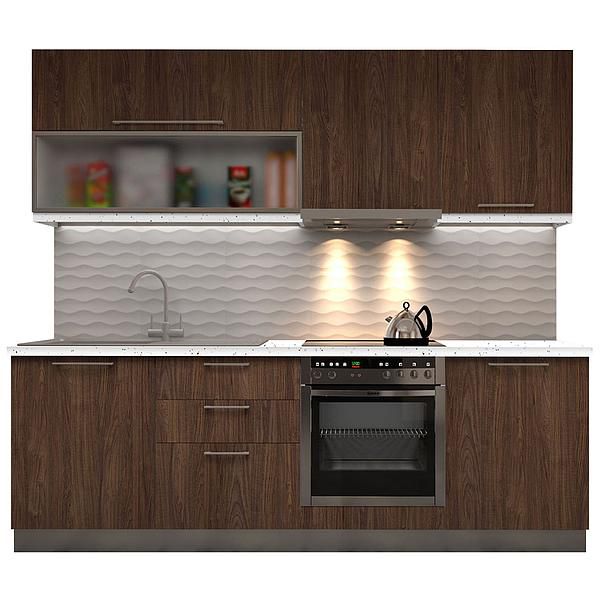 Set Bucatarie CHARM 04 240cm - Fronturi: PAL Lemn Antichizat 08 - Blat: Andromeda