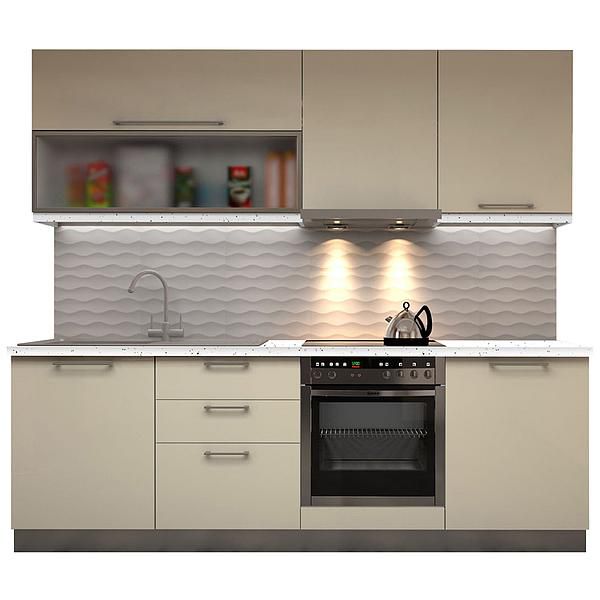 Set Bucatarie CHARM 04 240cm - Fronturi: PAL Migdala 1 - Blat: Andromeda