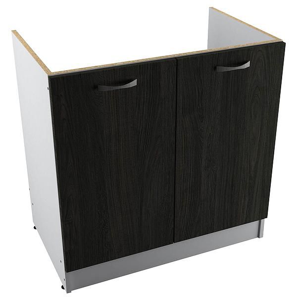 Masca chiuveta START 80x80x50 - Fronturi: PAL Lemn Antracit 04 - Manere: Satin