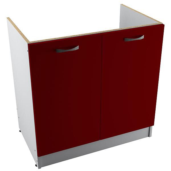 Masca chiuveta START 80x80x50 - Fronturi: PAL Rosu Chili 04 - Manere: Satin