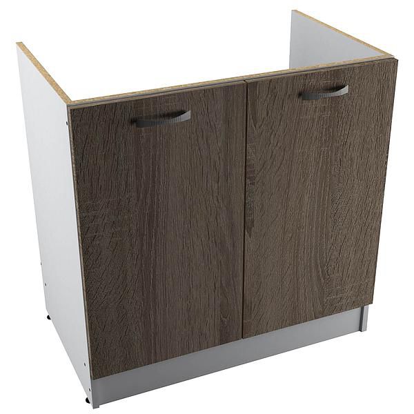 Masca chiuveta START 80x80x50 - Fronturi: PAL Sonoma Tabac - Manere: Satin