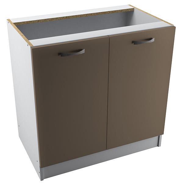 Corp baza 2 usi START 80X80X50 - Fronturi: PAL Capucino 04 - Manere: Satin