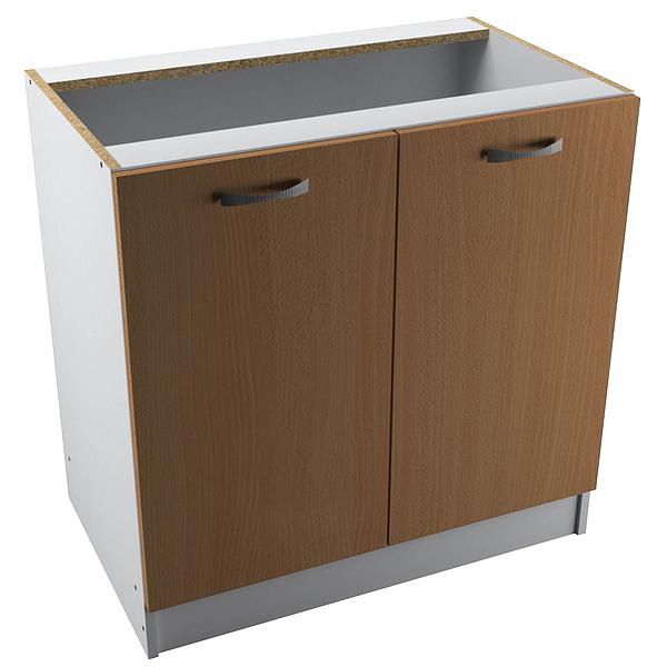 Corp baza 2 usi START 80X80X50 - Fronturi: PAL Fag 04 - Manere: Satin