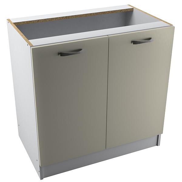 Corp baza 2 usi START 80X80X50 - Fronturi: PAL Migdala 04 - Manere: Satin