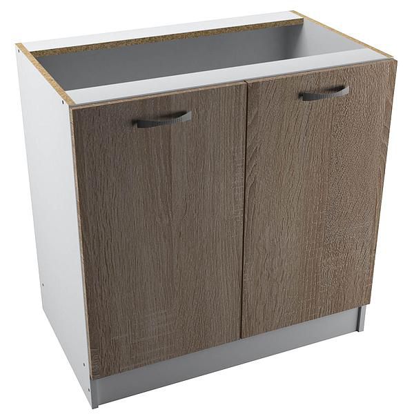 Corp baza 2 usi START 80X80X50 - Fronturi: PAL Sonoma 04 - Manere: Satin