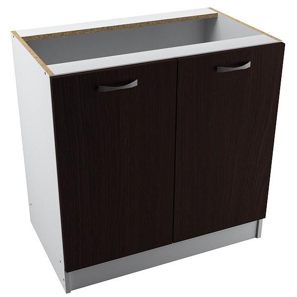 Corp baza 2 usi START 80X80X50 - Fronturi: PAL Wenge - Manere: Satin