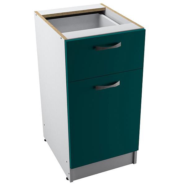 Corp baza 1 usa si 1 sertar START 40X80X50 - Fronturi: PAL Ocean - Manere: Satin