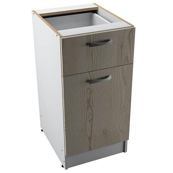 Corp baza 1 usa si 1 sertar START 40X80X50 - Fronturi: PAL Pin Crem 04 - Manere: Satin