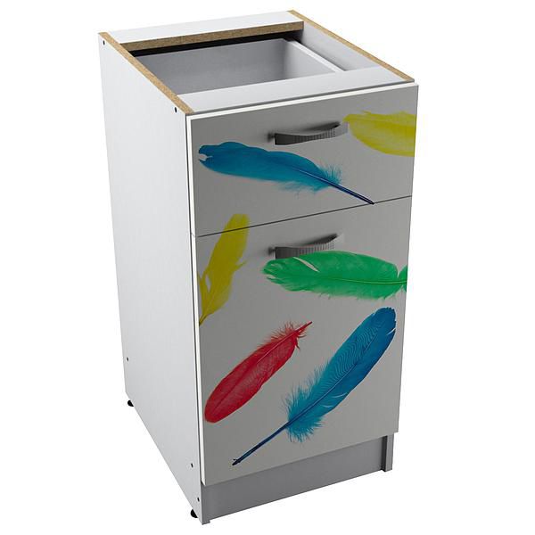 Corp baza 1 usa si 1 sertar START 40X80X50 - Fronturi: PAL Printat - Manere: Satin