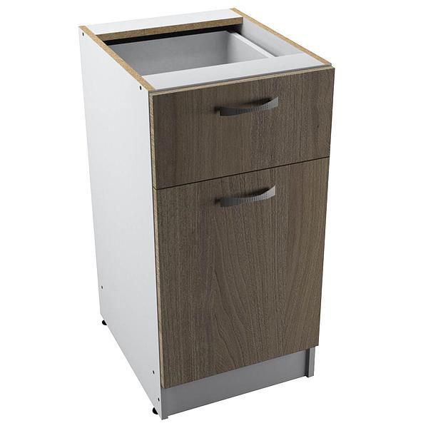 Corp baza 1 usa si 1 sertar START 40X80X50 - Fronturi: PAL Ulm Deschis - Manere: Satin