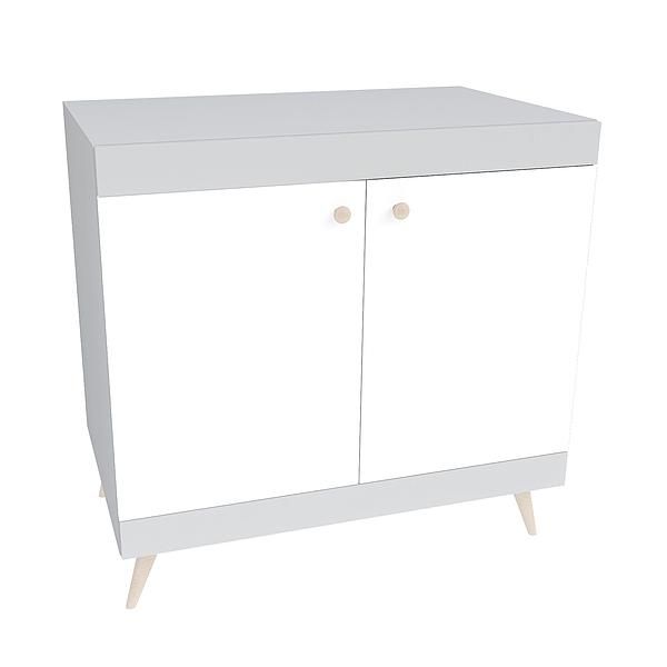 Comoda scandinava THOR 1 raft 90x85x43 - Carcasa: PAL Gri piatra - Fronturi: PAL Alb 1