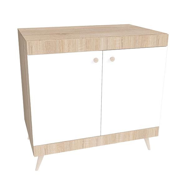 Comoda scandinava THOR 1 raft 90x85x43 - Carcasa: PAL Sonoma - Fronturi: PAL Alb 1