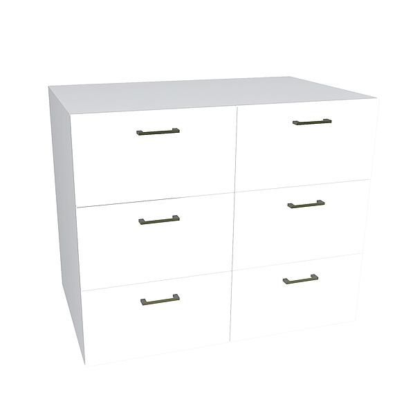 Comoda JUMBO 6 sertare 90x85x43 - Carcasa: PAL Gri piatra - Fete: PAL Alb 1