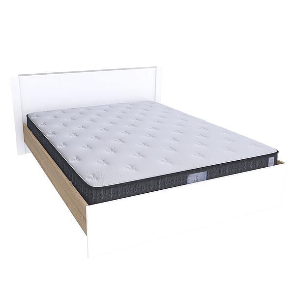 Pat dublu JUMBO 160x200 - Carcasa: PAL Sonoma - Fete: PAL Alb 1 - Tablie: Netapitata