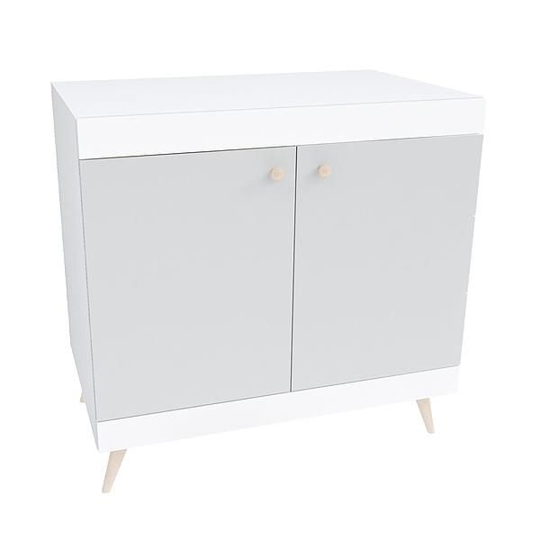 Comoda scandinava THOR 1 raft 90x85x43 - Carcasa: PAL Alb - Fete: PAL Gri Piatra