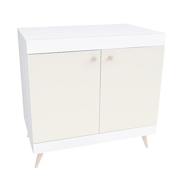 Comoda scandinava THOR 1 raft 90x85x43 - Carcasa: PAL Alb - Fete: PAL Migdala 1