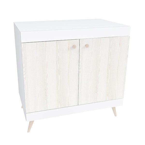 Comoda scandinava THOR 1 raft 90x85x43 - Carcasa: PAL Alb - Fete: PAL Pin Alb 08