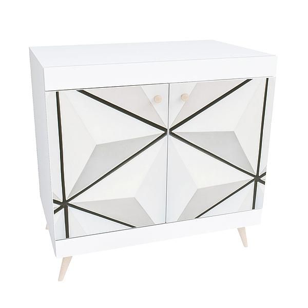 Comoda scandinava THOR 1 raft 90x85x43 - Carcasa: PAL Alb - Fete: PAL Printat