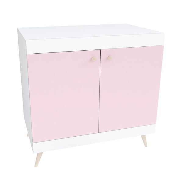 Comoda scandinava THOR 1 raft 90x85x43 - Carcasa: PAL Alb - Fete: PAL Marshmallow 