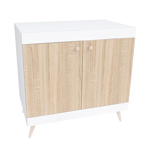 Comoda scandinava THOR 1 raft 90x85x43 - Carcasa: PAL Alb - Fete: PAL Sonoma 1