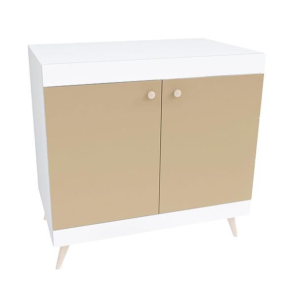 Comoda scandinava THOR 1 raft 90x85x43 - Carcasa: PAL Alb - Fete: PAL Capucino 1