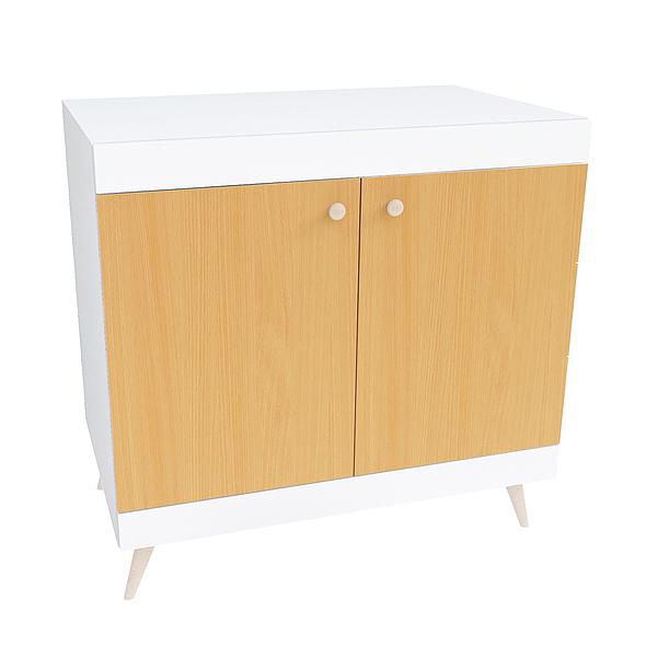 Comoda scandinava THOR 1 raft 90x85x43 - Carcasa: PAL Alb - Fete: PAL Fag 1