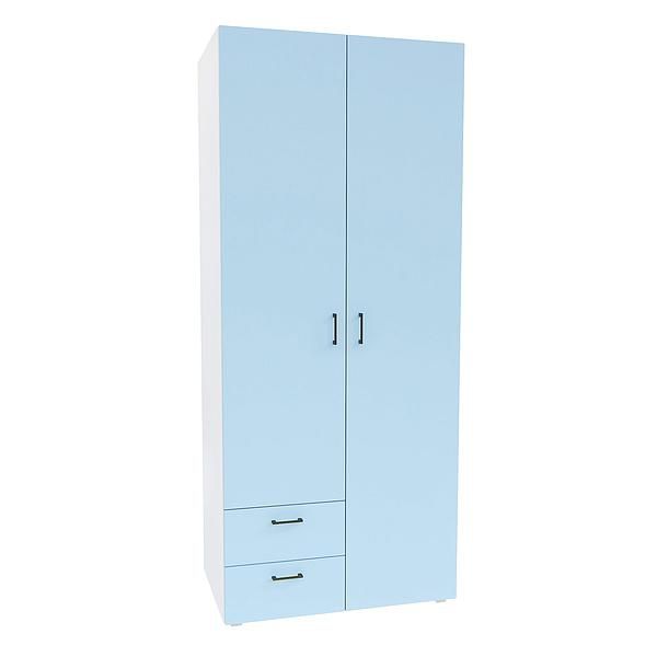 Dulap JUMBO 6 rafturi 90x211x57 - Carcasa: PAL Alb - Fete: PAL Surf Blue
