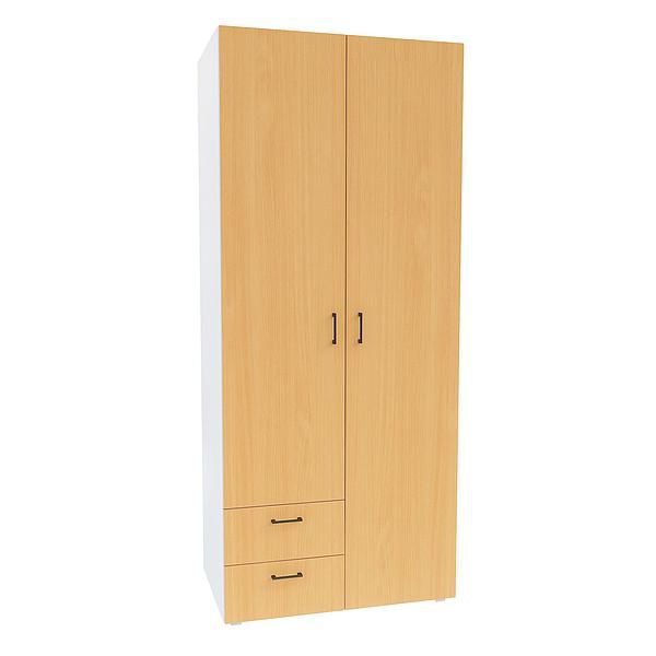 Dulap JUMBO 6 rafturi 90x211x57 - Carcasa: PAL Alb - Fete: PAL Fag 1