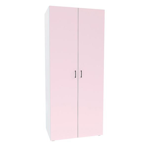 Dulap JUMBO 6 rafturi si bara de umerase 90x211x57 - Carcasa: PAL Alb - Fete: PAL Marshmallow 