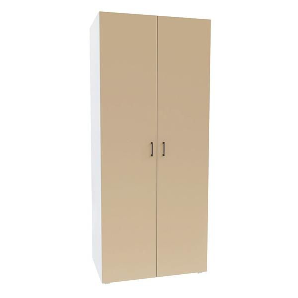 Dulap JUMBO 4 rafturi 90x211x57 - Carcasa: PAL Alb - Fete: PAL Capucino 1