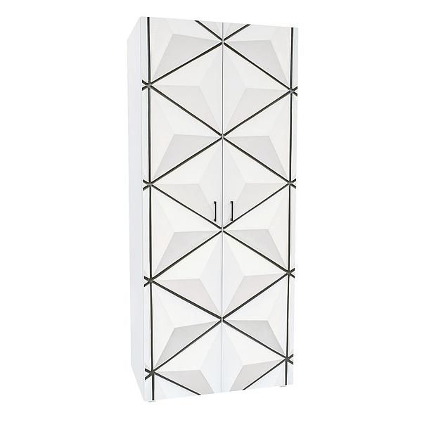 Dulap JUMBO 4 rafturi 90x211x57 - Carcasa: PAL Alb - Fete: PAL Printat