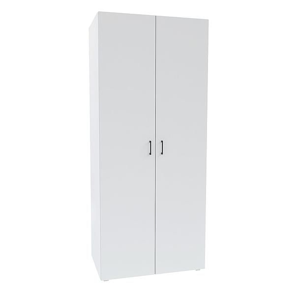 Dulap JUMBO 2 rafturi si bara de umerase 90x211x57 - Carcasa: PAL Alb - Fete: PAL Alb 1