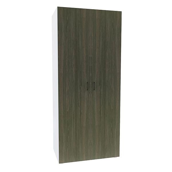 Dulap JUMBO 2 rafturi si bara de umerase 90x211x57 - Carcasa: PAL Alb - Fete: PAL Lemn Antracit 1