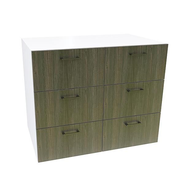 Comoda JUMBO 6 sertare 90x73x43 - Carcasa: PAL Alb - Fete: PAL Lemn Antracit 1