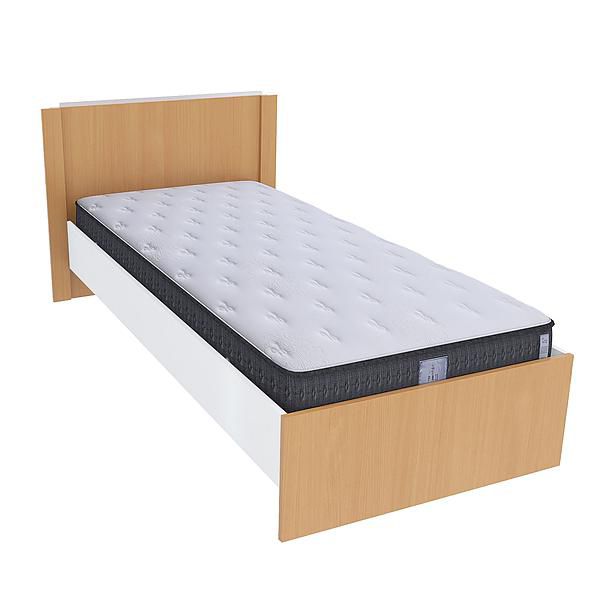 Pat single JUMBO 90x200 - Carcasa: PAL Alb - Fete: PAL Fag 1 - Tablie: Netapitata