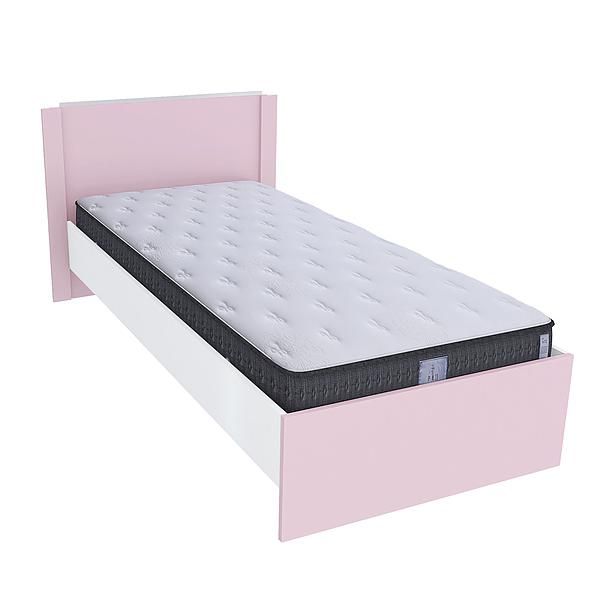 Pat single JUMBO 90x200 - Carcasa: PAL Alb - Fete: PAL Marshmallow  - Tablie: Netapitata