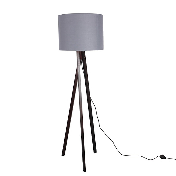 Lampă pe picior, gri/lemn negru, LILA TYP 10