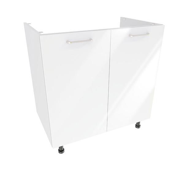 Masca chiuveta 2 usi DOMINO 80X82X53 - Fete: MDF Lucios Alb