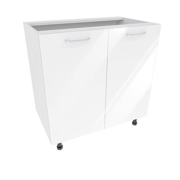 Corp baza 2 usi DOMINO 80X82X53 - Fete: MDF Lucios Alb