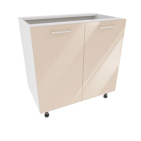 Corp baza 2 usi DOMINO 80X82X53 - Fete: MDF Lucios Crem