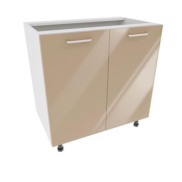 Corp baza 2 usi DOMINO 80X82X53 - Fete: MDF Lucios Capucino