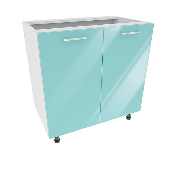 Corp baza 2 usi DOMINO 80X82X53 - Fete: MDF Lucios Turcoaz