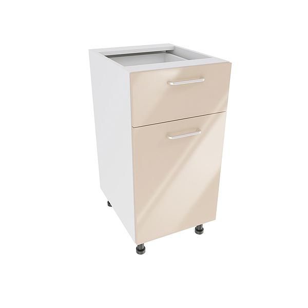 Corp baza 1 usa si 1 sertar DOMINO 40X82X53 - Fete: MDF Lucios Crem