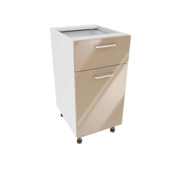 Corp baza 1 usa si 1 sertar DOMINO 40X82X53 - Fete: MDF Lucios Capucino