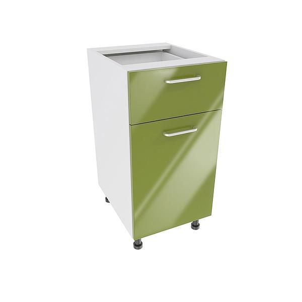 Corp baza 1 usa si 1 sertar DOMINO 40X82X53 - Fete: MDF Lucios Verde