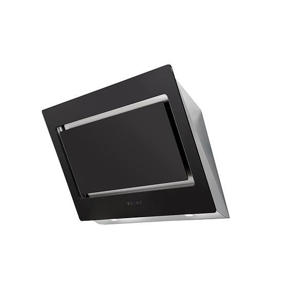 Hota design Pyramis RAGGIO, 90cm, 671mc/h, Touch Control, Inox si Sticla Neagra